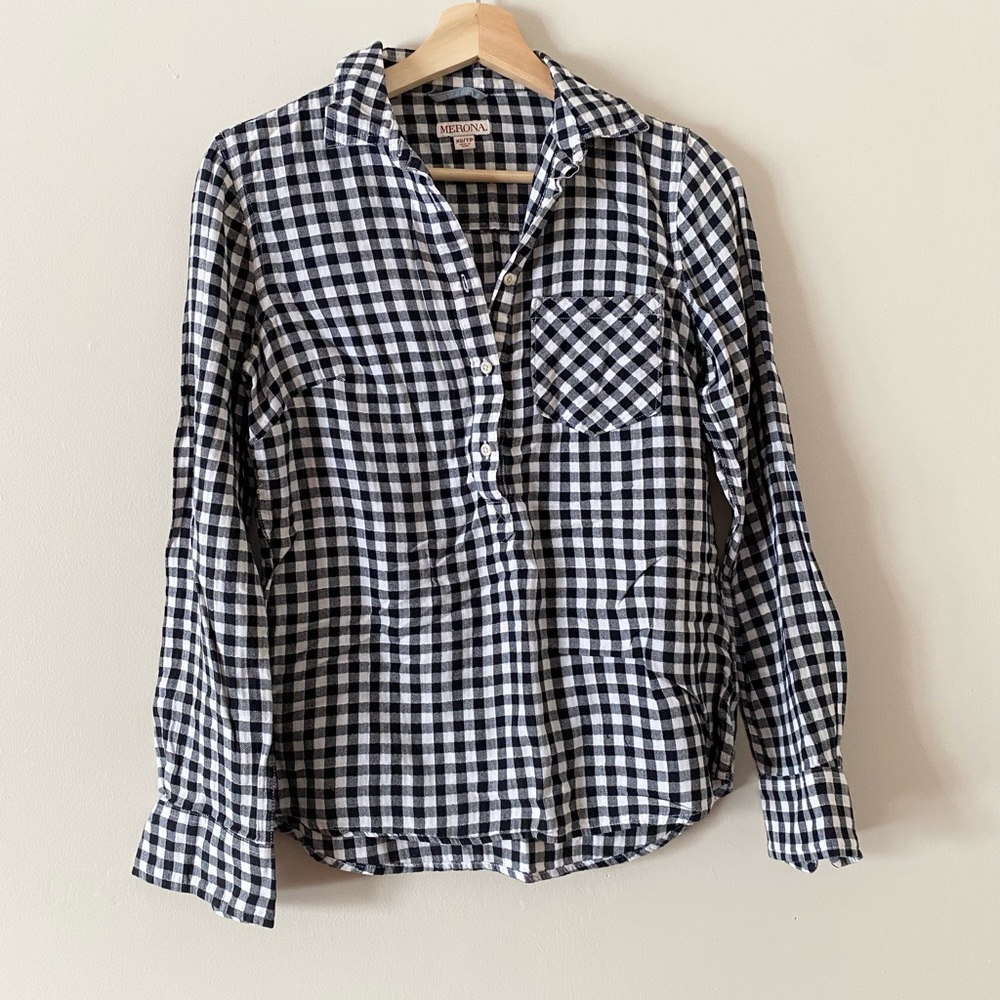 Merona • Black and White Check Shirt